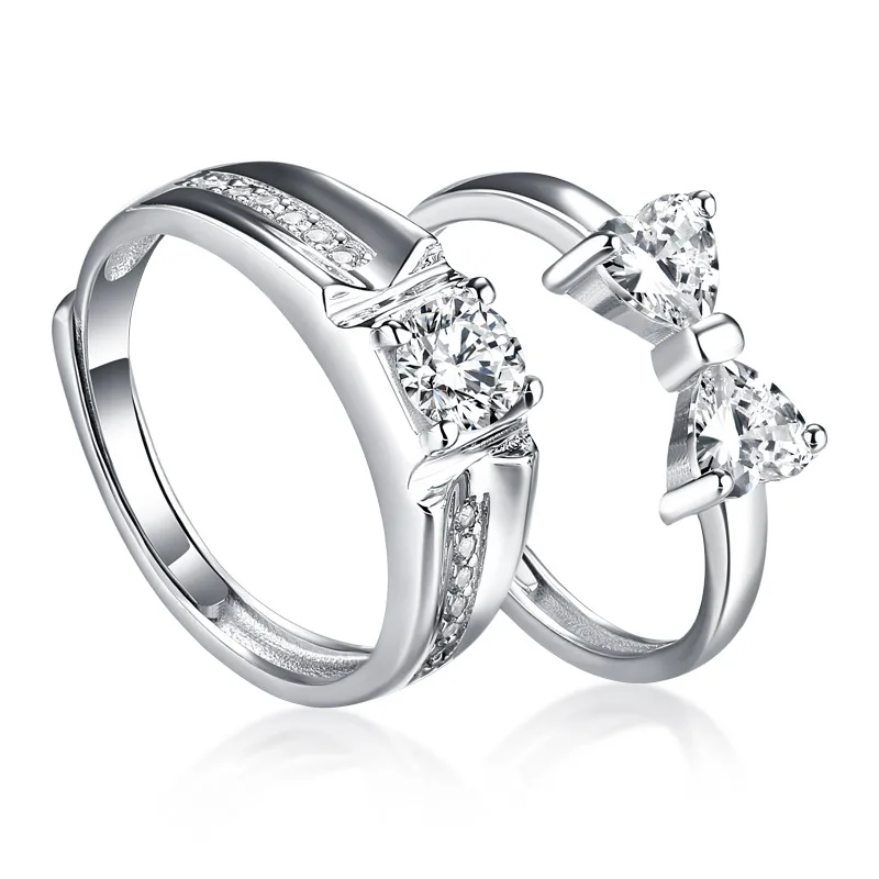 New fashion trend S925 silver inlaid 5A zircon ladies fashion simple trendy couple ring 
New fashion trend S925 silver inlaid 5A zircon ladies fashion simple trendy couple ring