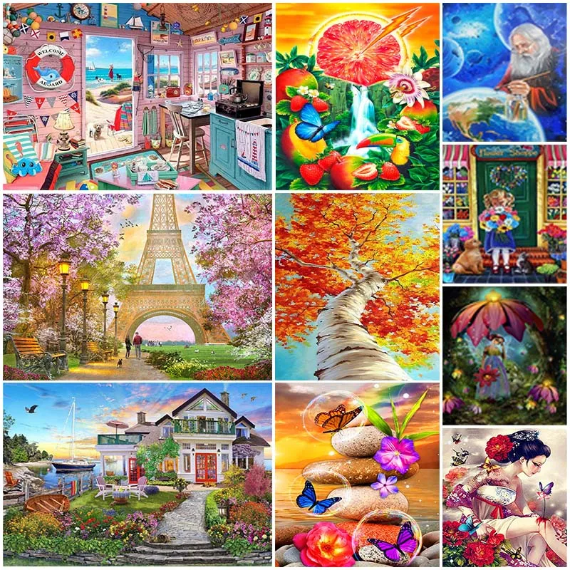 DIY 5D Diamond Painting Girl Eiffel Tower House Butterfly Tree Embroidery Scenery Mosaic Kits Art Picture of Rhinestones Decor
DIY 5D Diamond Painting Girl Eiffel Tower House Butterfly Tree Embroidery Scenery Mosaic Kits Art Picture of Rhinestones Decor