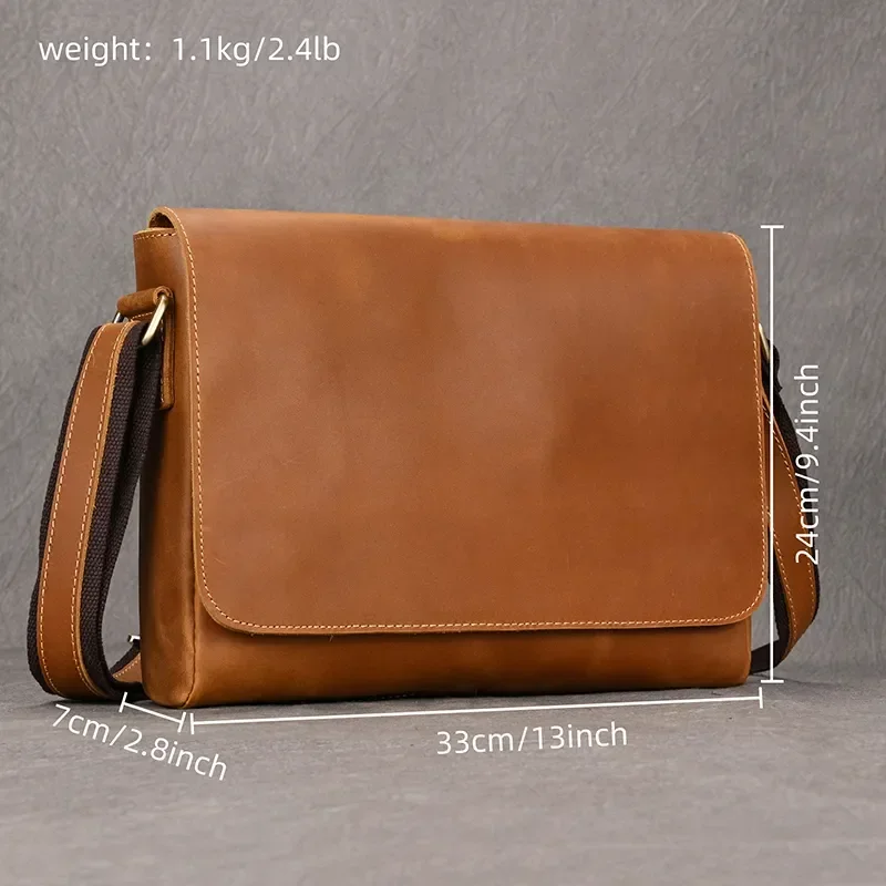 Luufan Men's Genuine Leather Shoulder Bag Fit A4 Documens Crazy Horse Leather Crossbody Bag magnetic flap Messenger Bag For Men
Luufan Men's Genuine Leather Shoulder Bag Fit A4 Documens Crazy Horse Leather Crossbody Bag magnetic flap Messenger Bag For Men