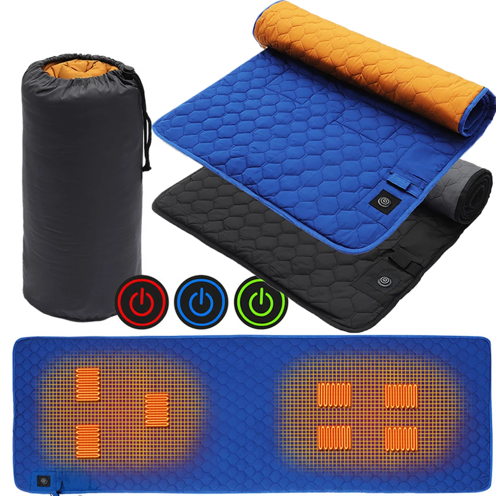 USB Heating Sleeping Mat Heating Zones Winter Smart Heat and Cold Sleeping Bag Pad Outdoor Camping Portable Charging Heating Pad 
USB Heating Sleeping Mat Heating Zones Winter Smart Heat and Cold Sleeping Bag Pad Outdoor Camping Portable Charging Heating Pad