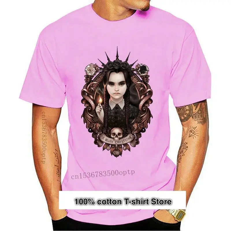 Camiseta con personalidad para hombre, camisa de manga corta con estampado de Addams Goth boy, I Hate Everyday, tendencia
Camiseta con personalidad para hombre, camisa de manga corta con estampado de Addams Goth boy, I Hate Everyday, tendencia