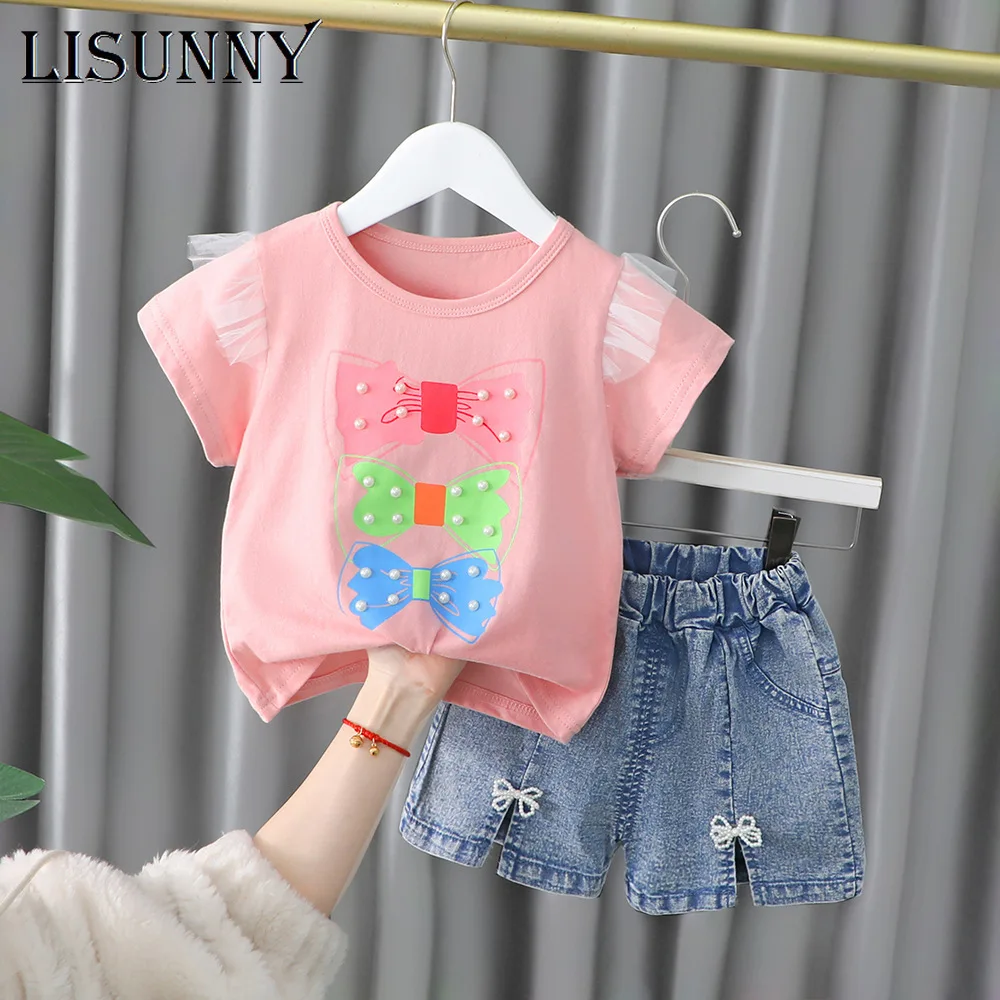2022 Summer Kid Clothing Sets Toddler Girls Clothes Princess Short Sleeve bow T Shirt Denim Shorts Infant Tracksuit Baby Outfits
2022 Summer Kid Clothing Sets Toddler Girls Clothes Princess Short Sleeve bow T Shirt Denim Shorts Infant Tracksuit Baby Outfits