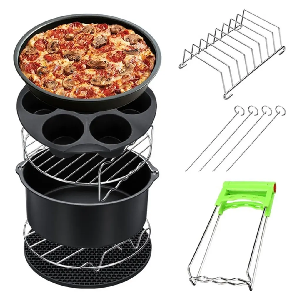 12pcs/set Air Fryer Accessories Air Frying Pan Baking Basket Pizza Plate Grill Pot Mat Kitchen Barbecue Tool
12pcs/set Air Fryer Accessories Air Frying Pan Baking Basket Pizza Plate Grill Pot Mat Kitchen Barbecue Tool