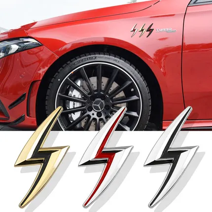 

3D Metal S Lightning Logo Sticker Car Body Emblem Badge fender Rear Trunk Decal for Nissan S14 S15 Car Exterior Accessories