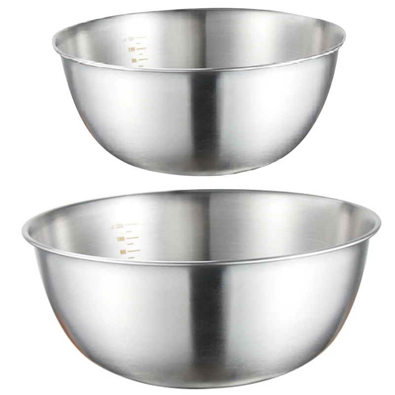 2PCS Stainless Steel Bowls Mixing Bowl with Scale Deep Mixing Egg Bowls Non Slip Kitchen Bowl for Baking Salad Cooking
2PCS Stainless Steel Bowls Mixing Bowl with Scale Deep Mixing Egg Bowls Non Slip Kitchen Bowl for Baking Salad Cooking