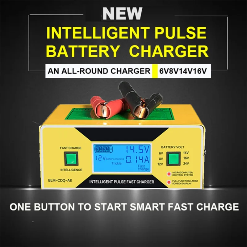 6/8/12/14/24V Battery Charger Automotive Smart Car Battery Charger and Trickle Maintainer 0-10A Fully Automatic with Cable Clamp
6/8/12/14/24V Battery Charger Automotive Smart Car Battery Charger and Trickle Maintainer 0-10A Fully Automatic with Cable Clamp