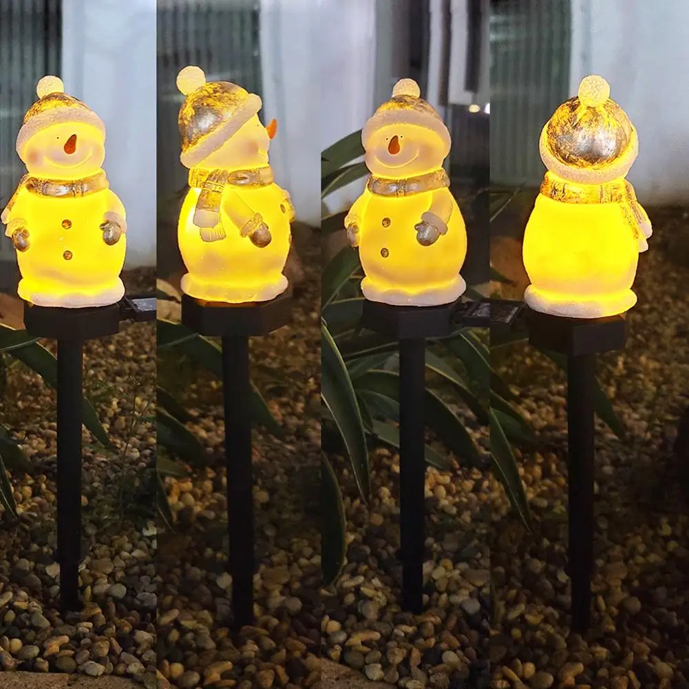 

Садовый светильник на солнечной батарее, водонепроницаемый светодиодный светильник в виде снеговика, ландшафта, Рождественское украшение, уличное садовое украшение для газона