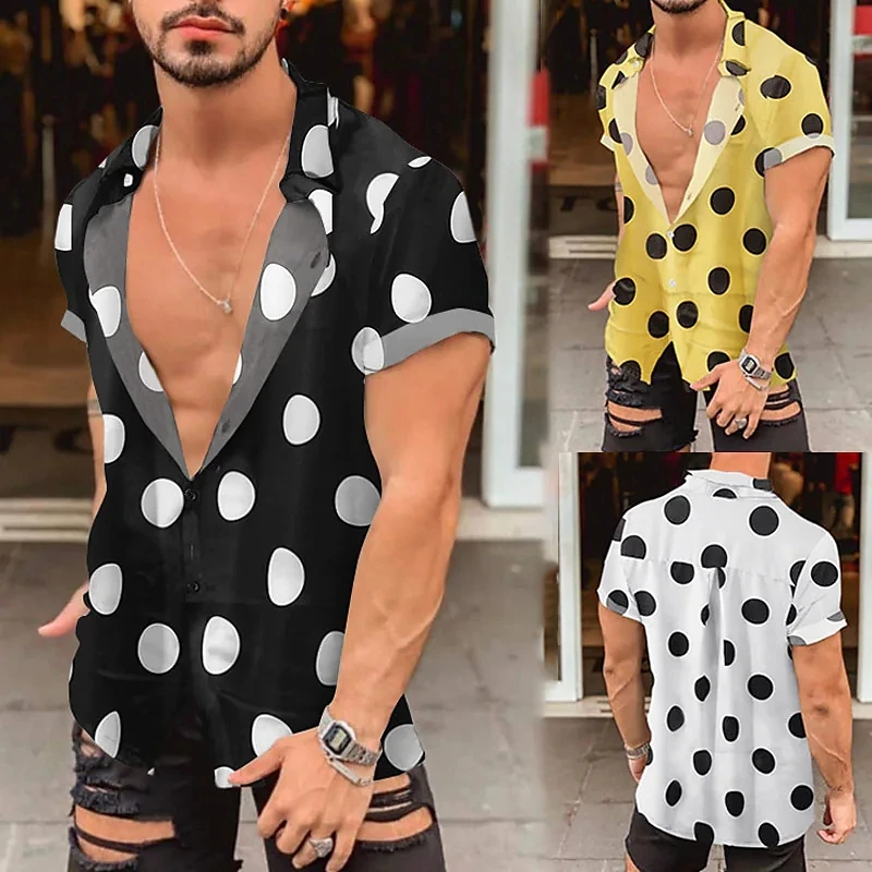 Men's Button Up Shirt Summer Shirt Casual Shirt Polka Dot Lapel Outdoor Holiday Button-Down Clothing Apparel Casual Beach
Men's Button Up Shirt Summer Shirt Casual Shirt Polka Dot Lapel Outdoor Holiday Button-Down Clothing Apparel Casual Beach
