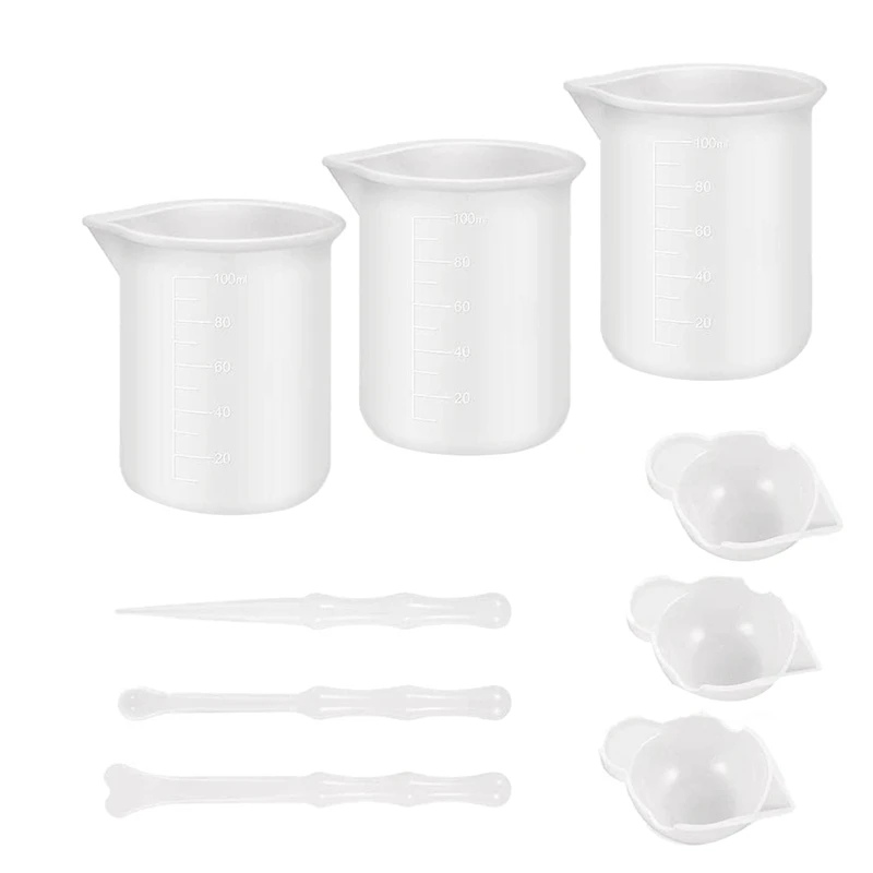 Silicone Tool Set , 3PCS 100Ml Epoxy Resin Mixing Cups With Silicone Mat,3PCS Silicone Stir Stick, 3Pcs Epoxy Resin Cups
Silicone Tool Set , 3PCS 100Ml Epoxy Resin Mixing Cups With Silicone Mat,3PCS Silicone Stir Stick, 3Pcs Epoxy Resin Cups
