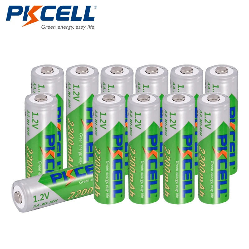 12 x PKCELL AA Battery NiMH Rechargeable Batteries 1.2V 2200mAh Low self-discharge Durable 2A Bateria For Toy And Camera
12 x PKCELL AA Battery NiMH Rechargeable Batteries 1.2V 2200mAh Low self-discharge Durable 2A Bateria For Toy And Camera