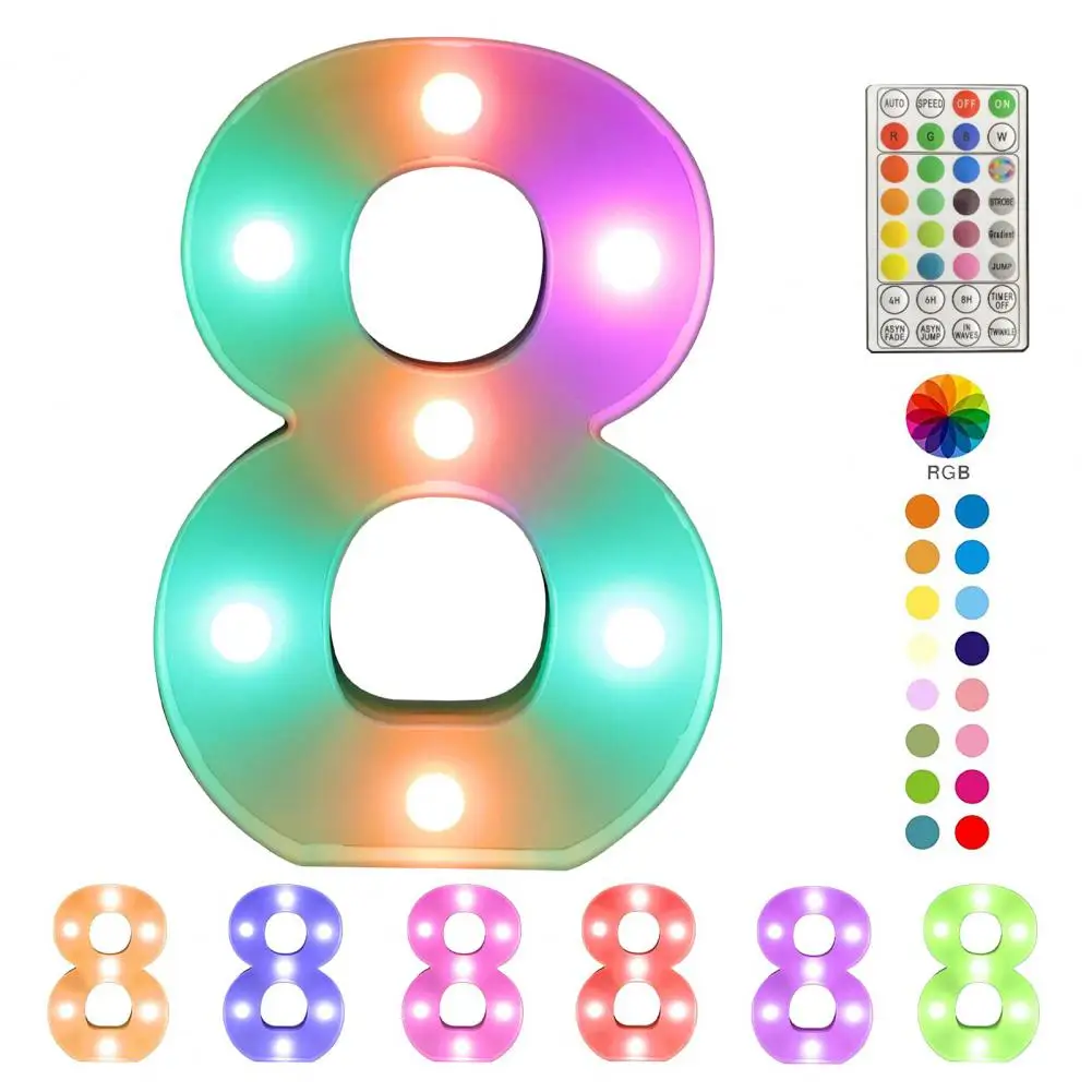Wall Display Lights Colorful Led Number Lights with Remote for Party Wedding Birthday Decoration Vibrant Marquee for Anniversary
Wall Display Lights Colorful Led Number Lights with Remote for Party Wedding Birthday Decoration Vibrant Marquee for Anniversary