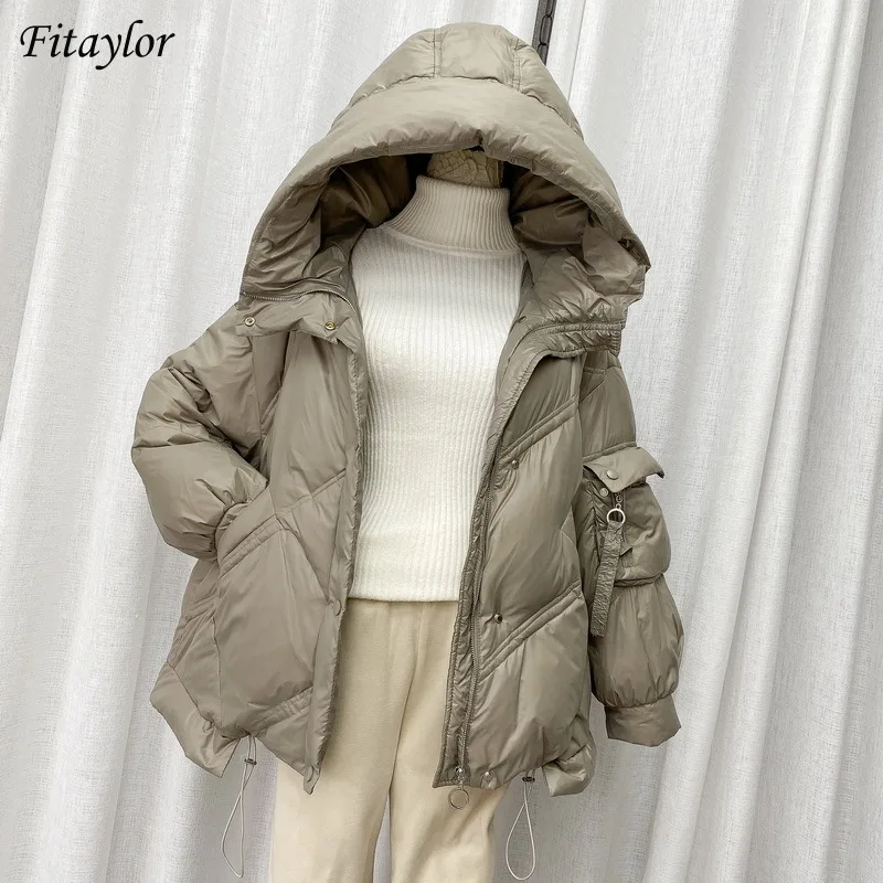 Fitaylor Winter Hooded Down Jacket Women Irregular Casual Loose Snow Parke 90% White Duck Down Short Coat Female Warm Outwear
Fitaylor Winter Hooded Down Jacket Women Irregular Casual Loose Snow Parke 90% White Duck Down Short Coat Female Warm Outwear