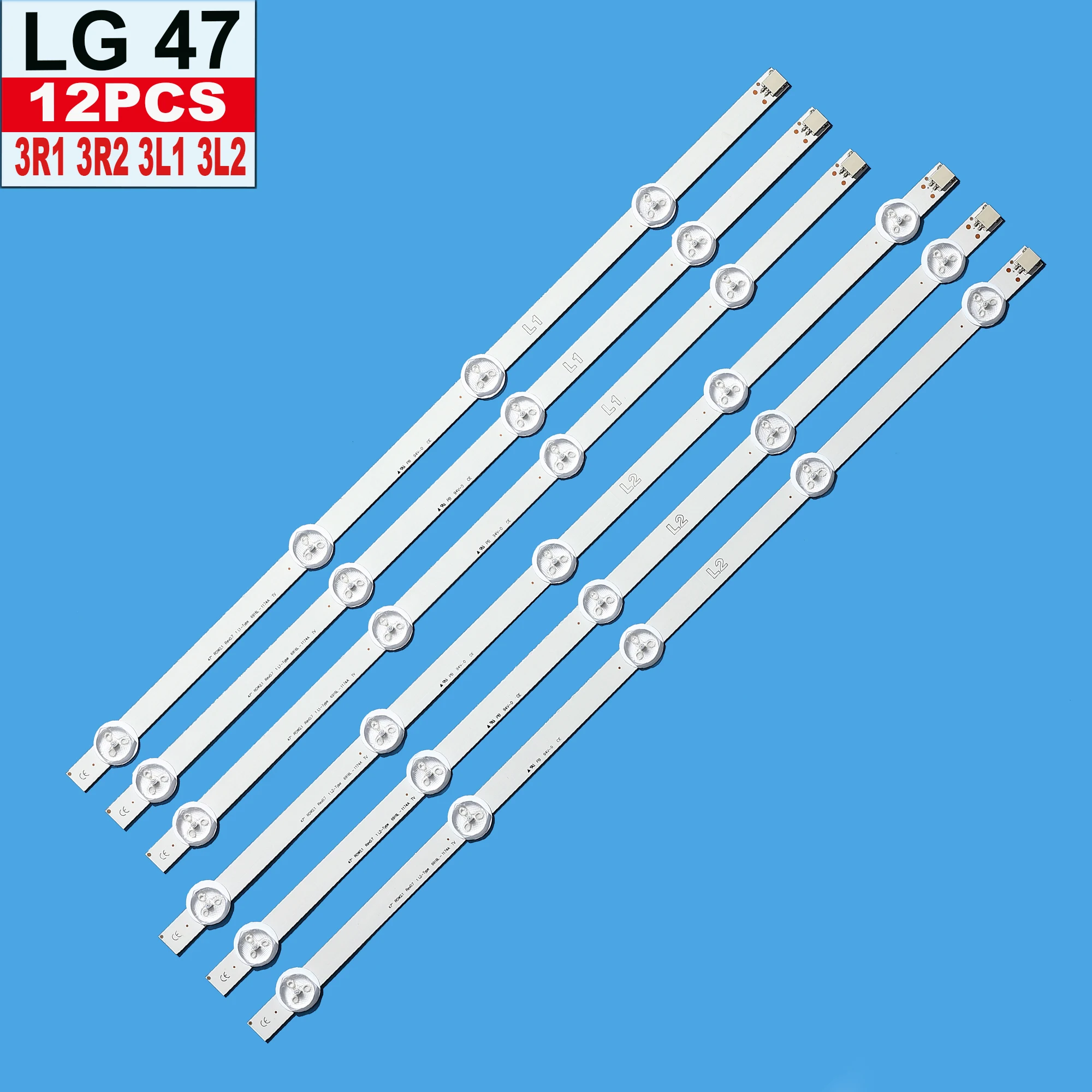 LED Backlight Lamp strip For LG 47LN519C-CC 47LA613S-ZB 47LA6208-ZA 47LA620S-ZA 6916L-1174A 6916L-1175A 6916L-1176A 6916L-1177A |