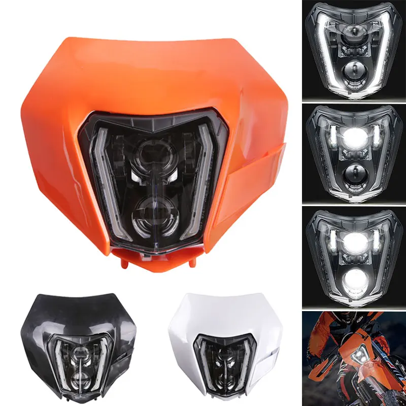 New Motorcycle Headlight Dual Sport LED Headlamp Head Lamp Light Fit For KTM EXC SX SXF SXS XCF XCW XCFW Enduro Sport Dirt Bike
New Motorcycle Headlight Dual Sport LED Headlamp Head Lamp Light Fit For KTM EXC SX SXF SXS XCF XCW XCFW Enduro Sport Dirt Bike