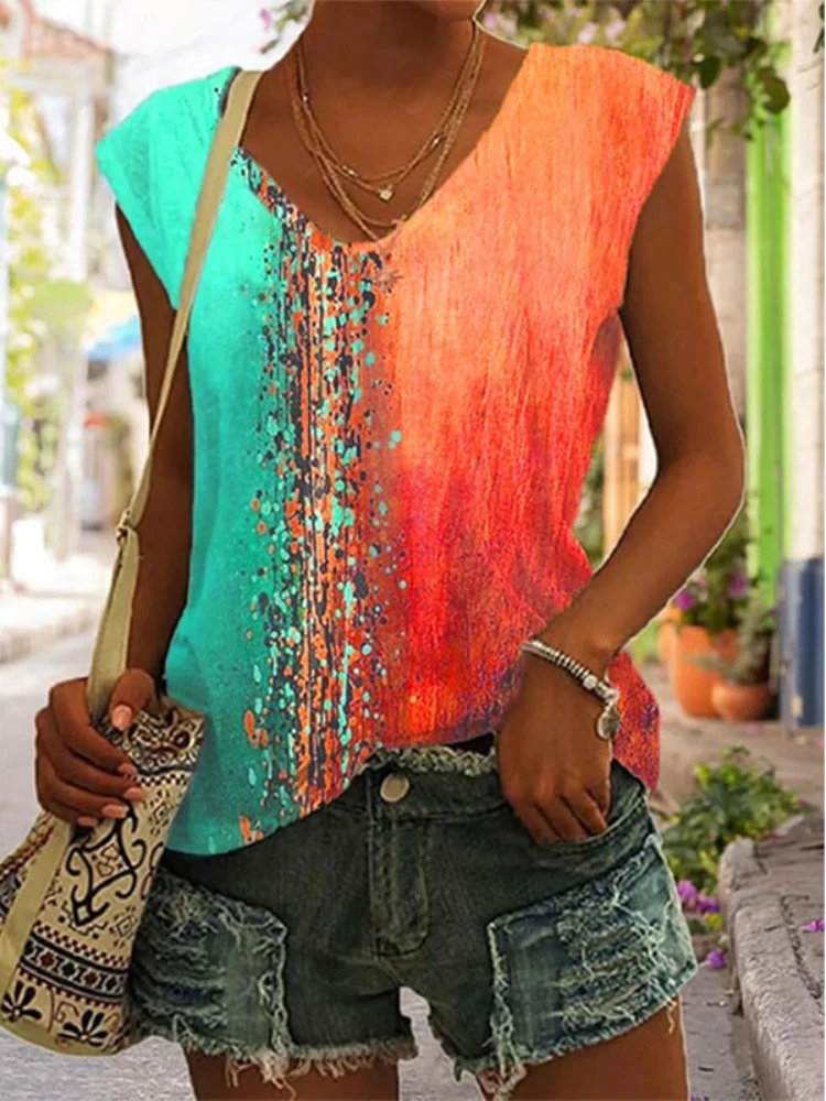 Women's Summer Oversized T-Shirt Vest Fashion Sleeveless Gradient Printed Shirts Female Casual Tank Tops
Women's Summer Oversized T-Shirt Vest Fashion Sleeveless Gradient Printed Shirts Female Casual Tank Tops