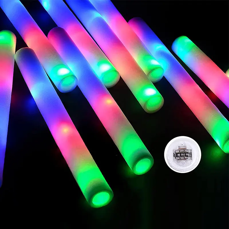 

LED Foam Sticks Flashing Glow Sticks Party Supplies Light Up Batons Wands Glow in the Dark for Wedding Party Raves Concert