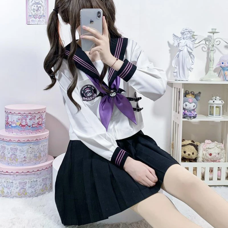 Новинка 2023 г., милый матросский костюм Sanrio из аниме Kawaii Kuromi, униформа Jk, плиссированная юбка с длинными рукавами, комплект из двух предметов, подарок для девочки на день рождения
Новинка 2023 г., милый матросский костюм Sanrio из аниме Kawaii Kuromi, униформа Jk, плиссированная юбка с длинными рукавами, комплект из двух предметов, подарок для девочки на день рождения
