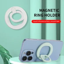 Magnetic Cell Phone Ring Holder Magnet Stand Compatible with iPhone 12 13 Series MagSafe Removable Mobile Phone Grip Kickstand