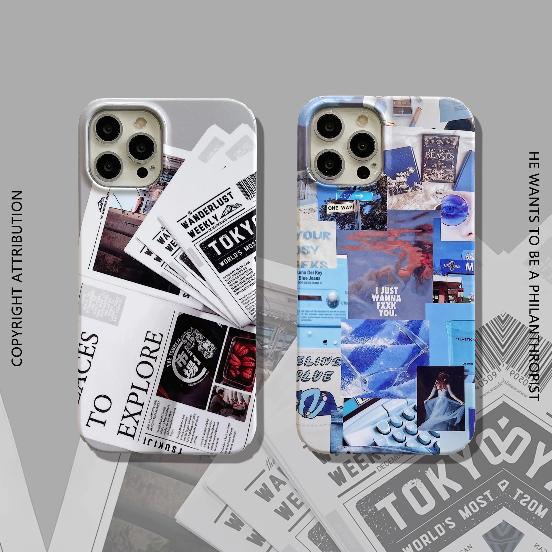 

INS Film Magazine newspaper Phone Case For iPhone 11 12 13 14 Pro MAX X XR XS MAX SE 2020 5 Soft Silicone TPU Back Cover