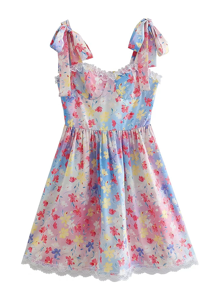 YENKYE 2022 Fashion Women Lace Trim Multicolor Floral Print Sling Dress Sexy Sleeveless Summer Short Ladies Dress Sweet Vestido
YENKYE 2022 Fashion Women Lace Trim Multicolor Floral Print Sling Dress Sexy Sleeveless Summer Short Ladies Dress Sweet Vestido