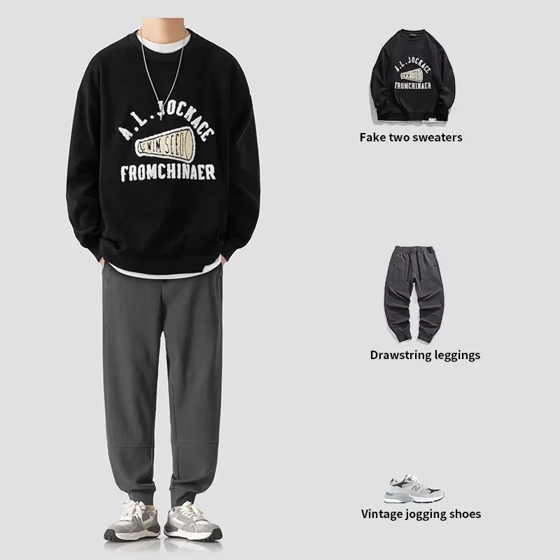 NEW IN New original men's clothing in autumn with American fashion brand towel embroidery two pieces of sweater men's c
NEW IN New original men's clothing in autumn with American fashion brand towel embroidery two pieces of sweater men's c