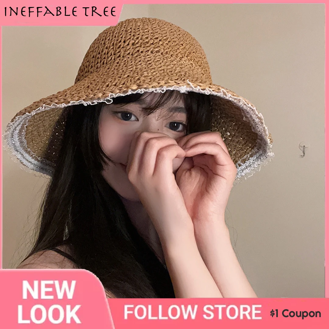 Summer Straw Hat Lace Beach Hats Women Korean Foldable Travel Wide Brim Sun Hat Elegant Lolita Bucket Hat Holiday UV Protection
Summer Straw Hat Lace Beach Hats Women Korean Foldable Travel Wide Brim Sun Hat Elegant Lolita Bucket Hat Holiday UV Protection