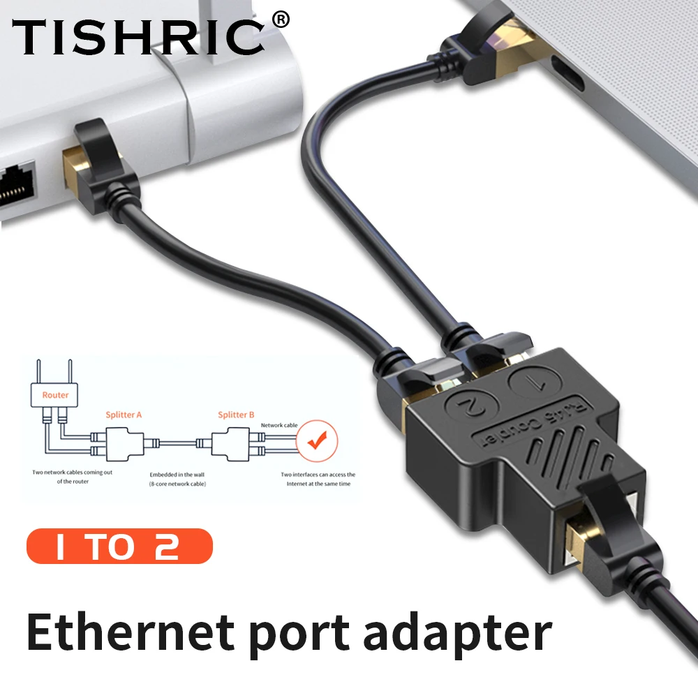 TISHRIC 1 To 2 Ethernet Port Adapter Expansion Network Connector Rj45 Cable Port Network Port Split Into Two Splitter Head Plug
TISHRIC 1 To 2 Ethernet Port Adapter Expansion Network Connector Rj45 Cable Port Network Port Split Into Two Splitter Head Plug