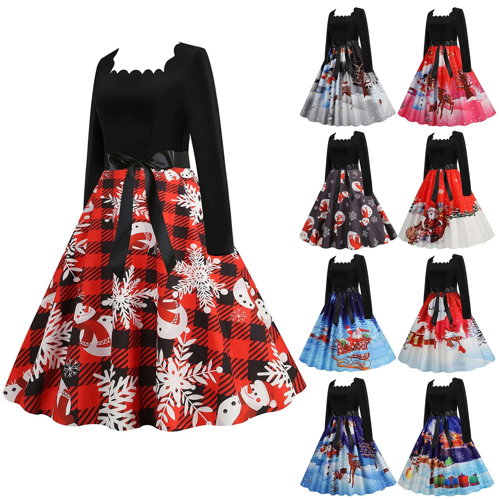 2023 элегантное рождественское женское платье с длинным рукавом и круглым вырезом, винтажное вечернее платье с принтом в стиле пэчворк, vestido ...
2023 элегантное рождественское женское платье с длинным рукавом и круглым вырезом, винтажное вечернее платье с принтом в стиле пэчворк, vestido ...