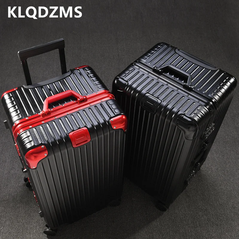 

KLQDZMS 20"24"26"28"30"32"34 Inch High-quality Suitcase Oversized Trolley Case Aluminum Frame Check-in Box Thickened Luggage