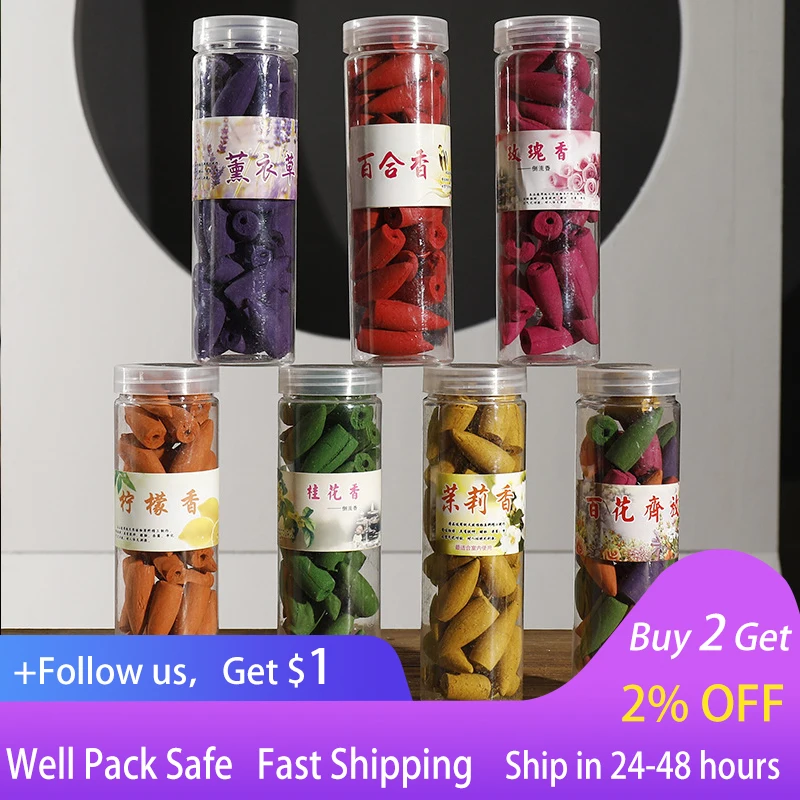 42PCs/Box Natural Colorful Reflux Tower Incense Cones Bullet Shape Rose Lavender Lemon Backflow Incense Cones 
42PCs/Box Natural Colorful Reflux Tower Incense Cones Bullet Shape Rose Lavender Lemon Backflow Incense Cones