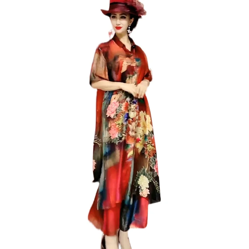 Fashion Suit Women 2022 New Summer Two-Piece Set Female 5XL Loose Print Tops Cardigan Wide-Leg Pants Two-Piece Set
Fashion Suit Women 2022 New Summer Two-Piece Set Female 5XL Loose Print Tops Cardigan Wide-Leg Pants Two-Piece Set