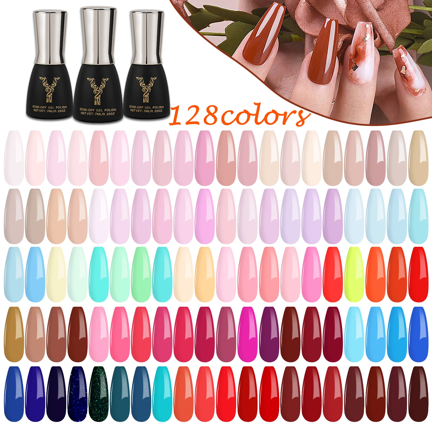 YOKE FELLOW 128colors 7ml Nail Gel Polish Soak Off UV LED Semi Permanent Gel Lacquer Varnish Manicure Nails Art Matte Top Coat
YOKE FELLOW 128colors 7ml Nail Gel Polish Soak Off UV LED Semi Permanent Gel Lacquer Varnish Manicure Nails Art Matte Top Coat