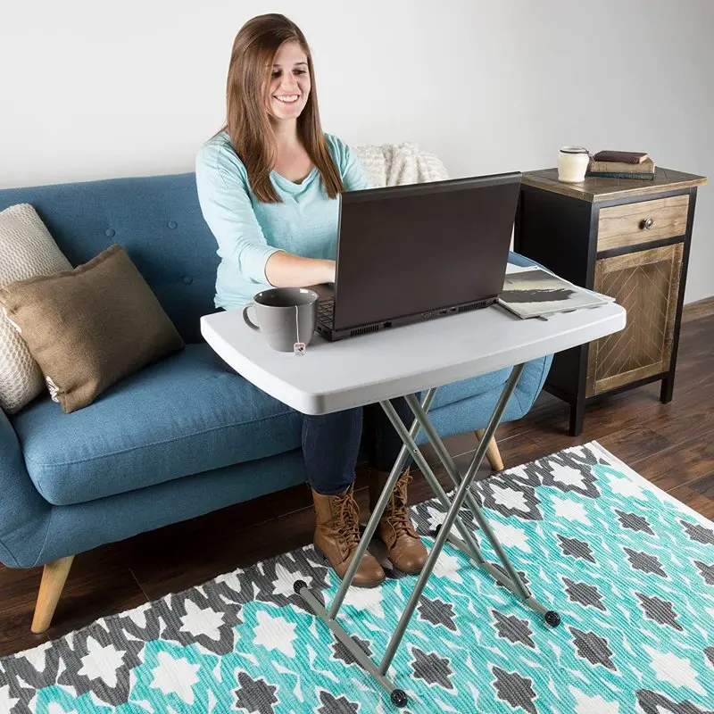 Elegant Adjustable White Personal TV Tray Table - Foldable Resin Inch-Wide Portable Folding Table for Home Office.
Elegant Adjustable White Personal TV Tray Table - Foldable Resin Inch-Wide Portable Folding Table for Home Office.