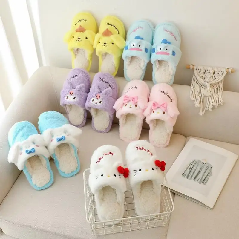 Sanrios Cotton Slippers Kuromi My Melody Cinnamoroll Kittys Hangyodon Purin Dog Winter Thermal Cartoon Cute Indoor Floor Shoes
Sanrios Cotton Slippers Kuromi My Melody Cinnamoroll Kittys Hangyodon Purin Dog Winter Thermal Cartoon Cute Indoor Floor Shoes