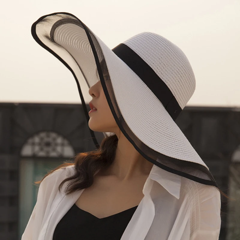 Sun Hat Summer for Women Female Beach Wide Brim Hat Anti-UV Lady Women Solid Plain Floppy Summer Straw Hats Mesh Brim Hat
Sun Hat Summer for Women Female Beach Wide Brim Hat Anti-UV Lady Women Solid Plain Floppy Summer Straw Hats Mesh Brim Hat