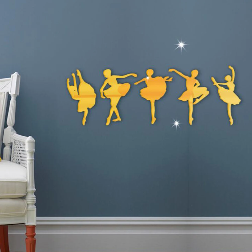 5PCS/set 3D Dancer Mirror Wall Stickers Restaurant Aisle Self-adhesive Ceramic Tile Bathroom Decorative Mirror Stickers Espejo
5PCS/set 3D Dancer Mirror Wall Stickers Restaurant Aisle Self-adhesive Ceramic Tile Bathroom Decorative Mirror Stickers Espejo