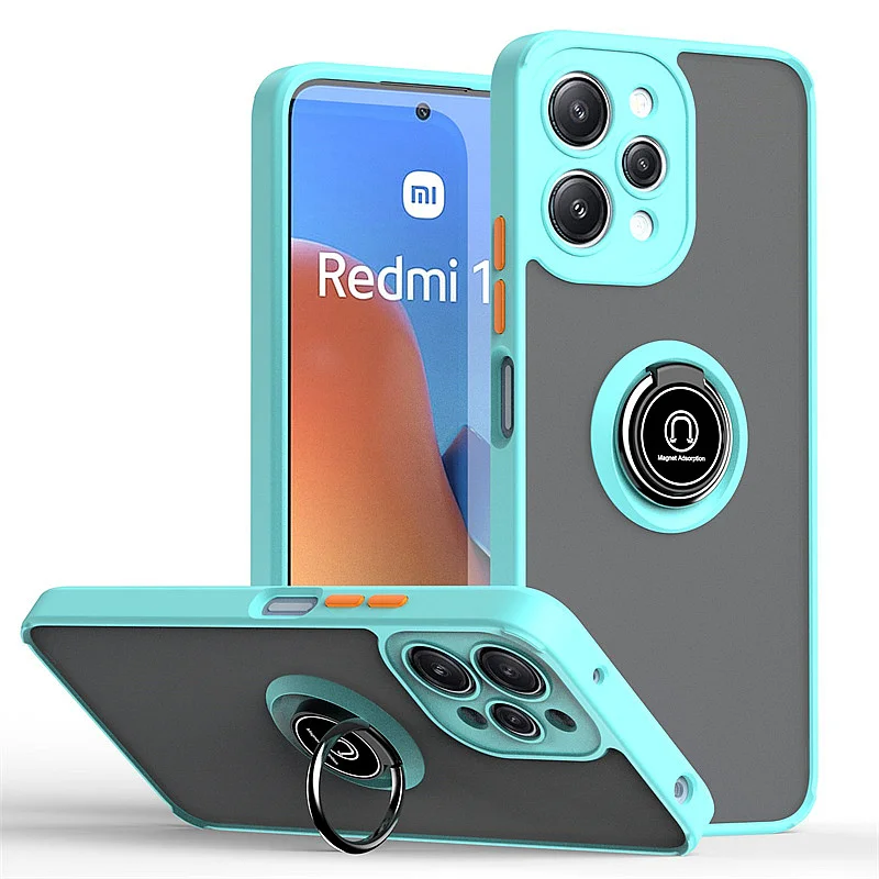 

For Xiaomi Redmi 12 4G Case Magnetic Ring Stand Holder Armor Phone Case For Redmy 12 Redmi12 2023 23053RN02A 6.79" PC Back Cover