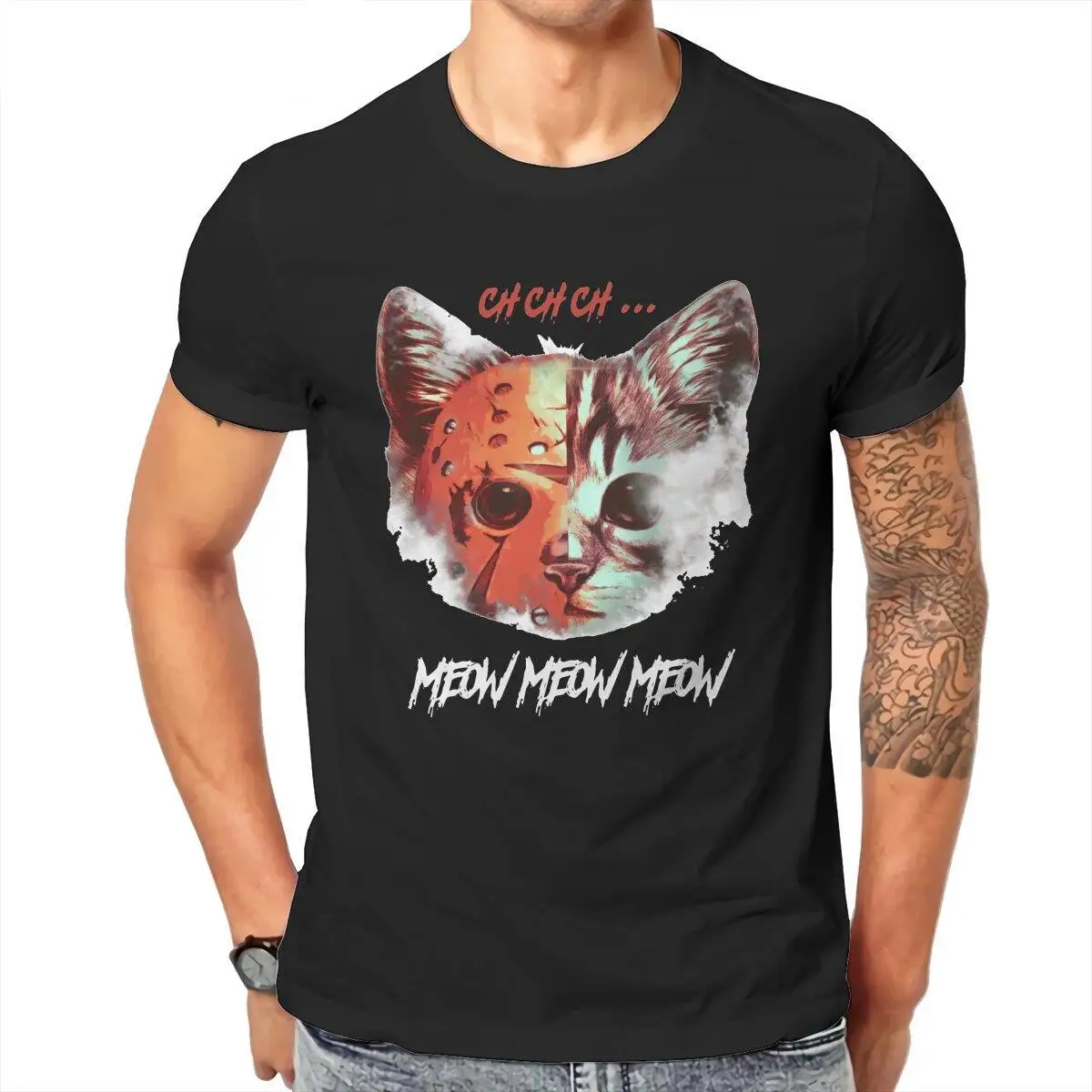 Футболки Jason Meowhees мужские, с рисунком кота из Хэллоуина, новинка, футболка из чистого хлопка с круглым вырезом, футболка с коротким рукавом, ж...
Футболки Jason Meowhees мужские, с рисунком кота из Хэллоуина, новинка, футболка из чистого хлопка с круглым вырезом, футболка с коротким рукавом, ж...