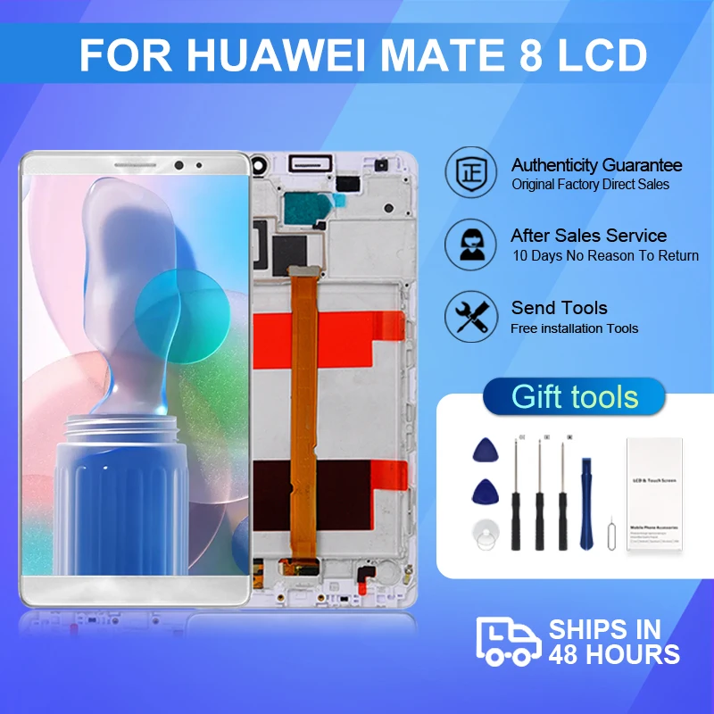 

6.0 Inch Display For Huawei Mate 8 Lcd Touch Screen Panel Digitizer NXT-L29 Assembly Replacement With Tools Free Ship Wholesale