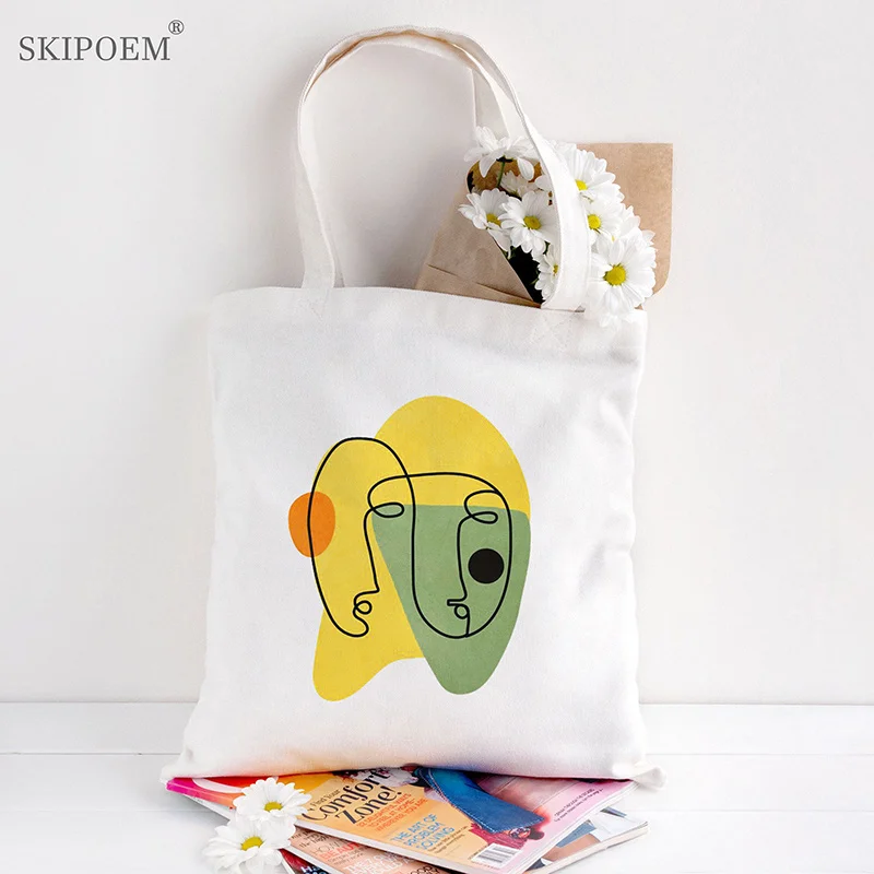 Shoulder Canvas Beach Bag Shoppers Tote Bags Messenger White Hand Bag Women Face Painting Cartoon Art Kawaii Vintage School Bag
Shoulder Canvas Beach Bag Shoppers Tote Bags Messenger White Hand Bag Women Face Painting Cartoon Art Kawaii Vintage School Bag