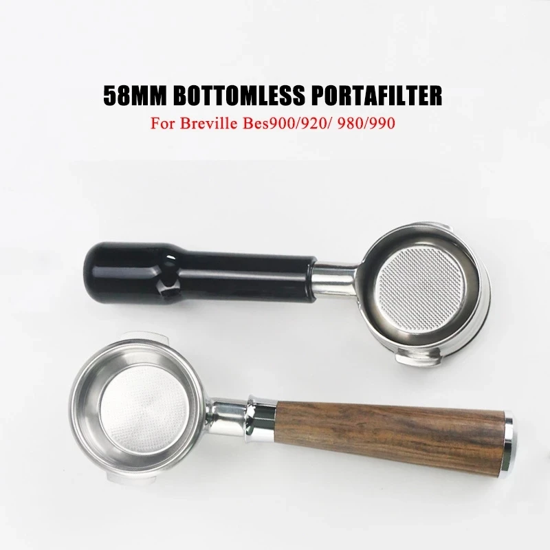 58mm BES900/920/980 Filter Coffee Bottomless Portafilter Stainless Steel Replacement Filter Basket Detachable Cafe Supplies
58mm BES900/920/980 Filter Coffee Bottomless Portafilter Stainless Steel Replacement Filter Basket Detachable Cafe Supplies