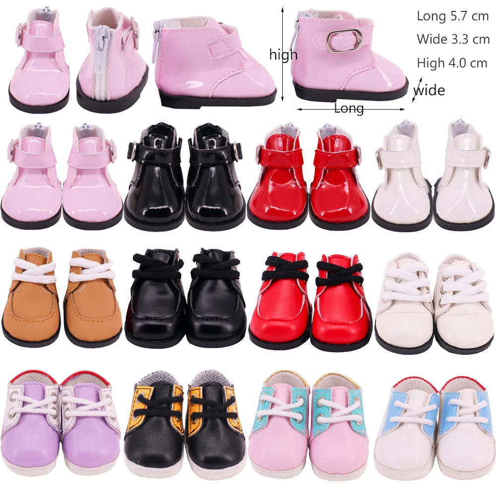 

5 Cm Lace-Up PU Doll Shoes Sneakers For 14.5'' Doll&20cm Cotton Doll,1/6BJD,30-33cm Paola Renio Doll Accessories Girl`s Toy DIY