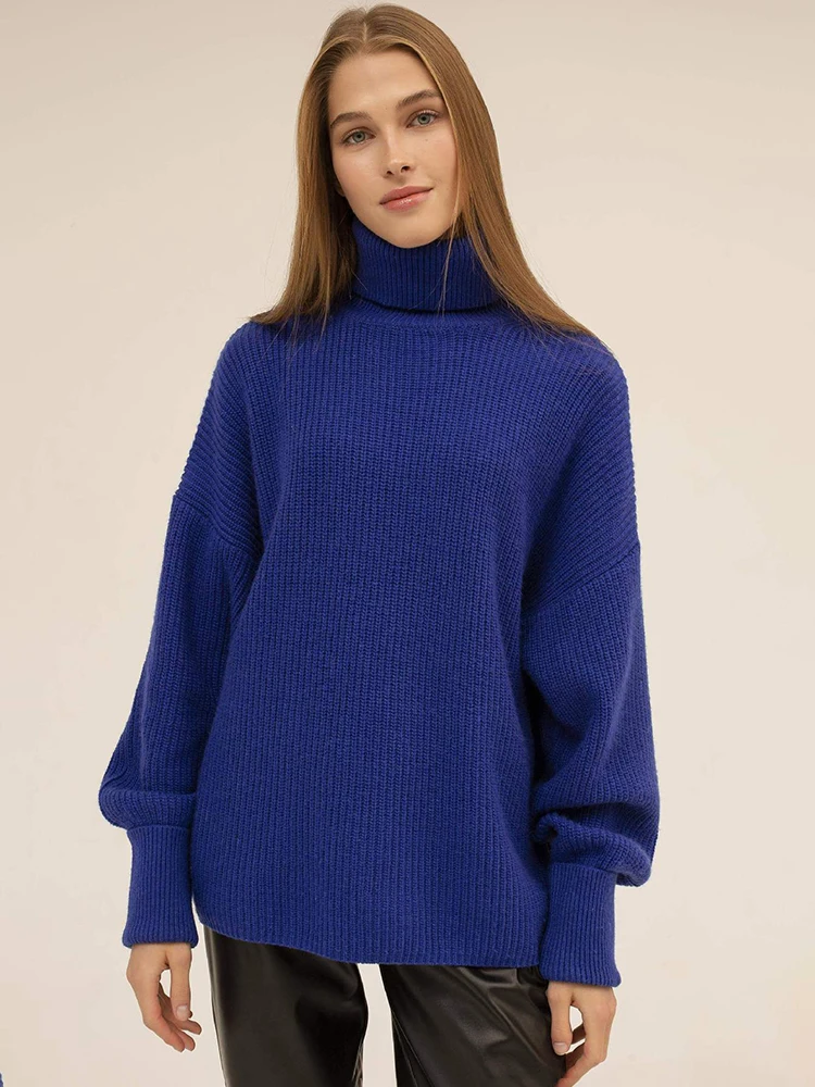 Autumn Winter Loose Knitted Sweater High Collar Long Sleeve Solid Casual Sweaters Women Fashion All-match Warm Jumpers Female
Autumn Winter Loose Knitted Sweater High Collar Long Sleeve Solid Casual Sweaters Women Fashion All-match Warm Jumpers Female