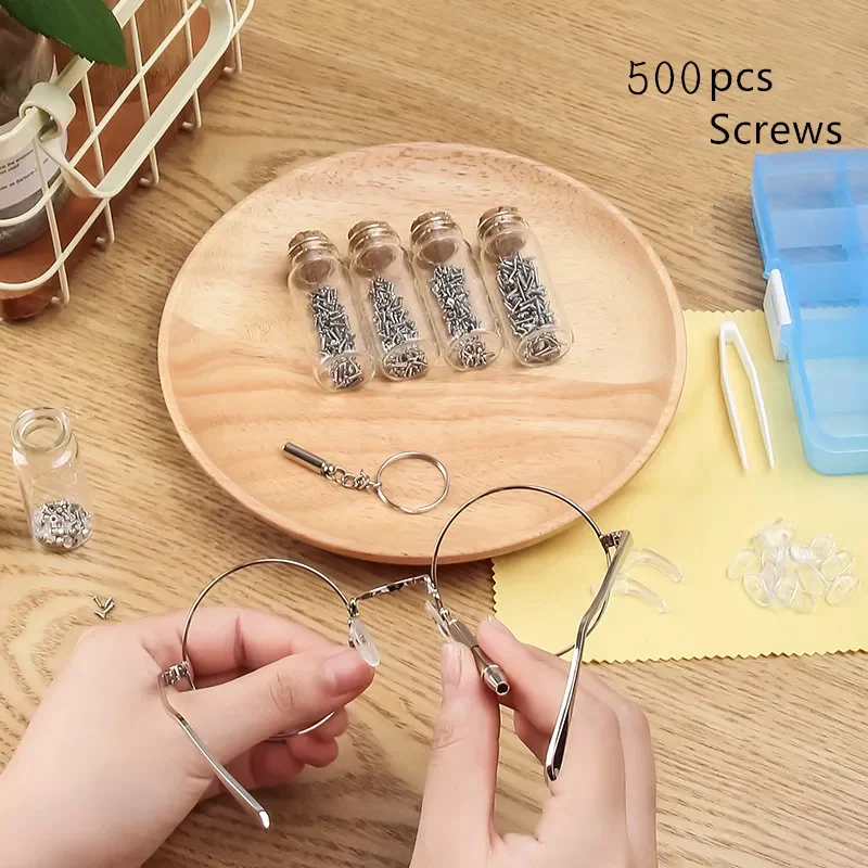 Eyeglasses Sun Glasses Screws Sets Nuts Nose Pad Optical Repair Tool Parts Assorted Kit 500pcs Scews
Eyeglasses Sun Glasses Screws Sets Nuts Nose Pad Optical Repair Tool Parts Assorted Kit 500pcs Scews