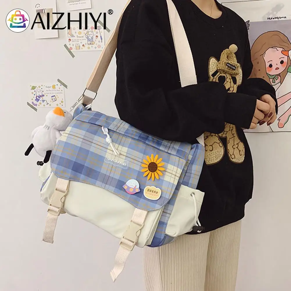 Kawaii Cute Plaid Backpack Korean Japanese Students Schoolbag Nylon Fashion Girl Travel with Pin Shoulder Casual lMessenger Bags
Kawaii Cute Plaid Backpack Korean Japanese Students Schoolbag Nylon Fashion Girl Travel with Pin Shoulder Casual lMessenger Bags