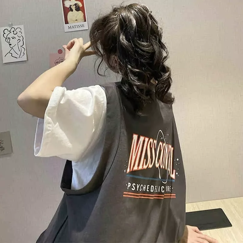 2022NEW Style Street Vest Women Sleeveless Vest Women Hip Hop College Style Summer Loose Sleeveless Design Tale Jacket Vestes 20 
2022NEW Style Street Vest Women Sleeveless Vest Women Hip Hop College Style Summer Loose Sleeveless Design Tale Jacket Vestes 20