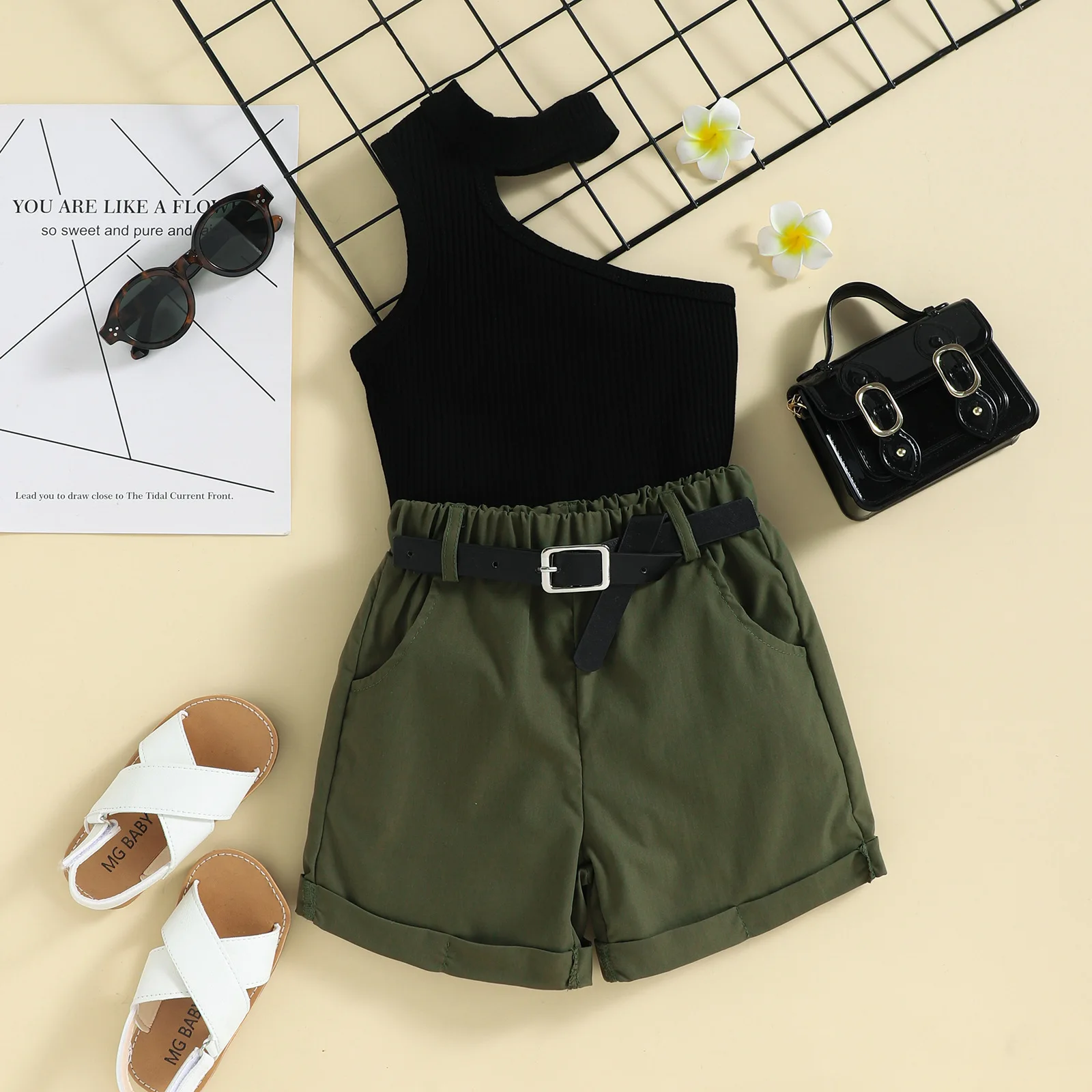 Baby Girl Clothes Infant Fashion Outfits Children Solid Slanted Shoulder Halterneck Top + Shorts 2pcs Set Toddler Clothing Stes
Baby Girl Clothes Infant Fashion Outfits Children Solid Slanted Shoulder Halterneck Top + Shorts 2pcs Set Toddler Clothing Stes