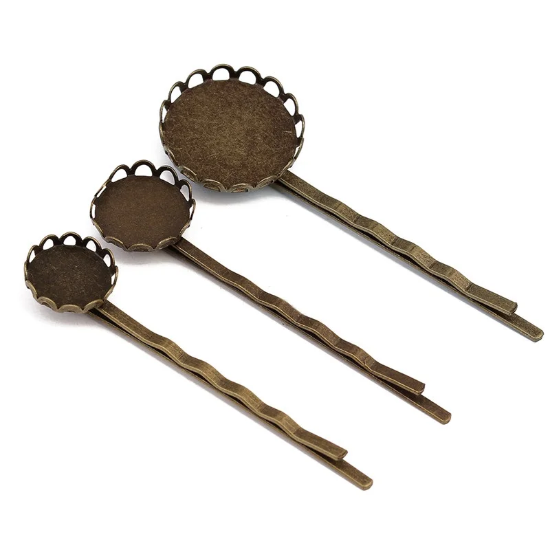 10pcs Antique Bronze Hair Clip Tray Round Blank Base Hairpin Setting Hollow Lace Bezel Setting for Cabochon Cameo 12mm 14mm 20mm
10pcs Antique Bronze Hair Clip Tray Round Blank Base Hairpin Setting Hollow Lace Bezel Setting for Cabochon Cameo 12mm 14mm 20mm