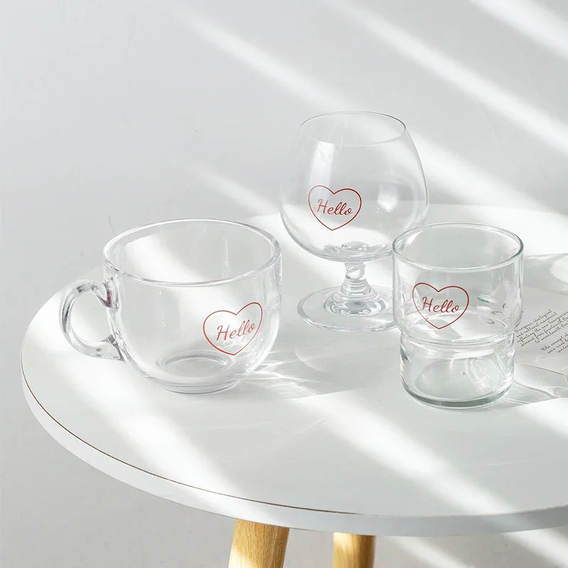 300ml Original Romantic Love Glass Bantam Wine Glass Hello Good Morning Beer Drink Milk Coffee Latte Juice Breakfast Water Glass
300ml Original Romantic Love Glass Bantam Wine Glass Hello Good Morning Beer Drink Milk Coffee Latte Juice Breakfast Water Glass