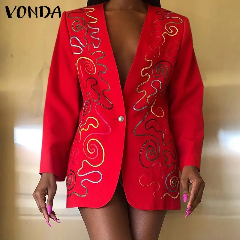 VONDA Women Sexy V Neck Printed Long Sleeve Suit Blazer Ladies Casual Button Up Party Coats Veste Femme Print Outwears Oversized
VONDA Women Sexy V Neck Printed Long Sleeve Suit Blazer Ladies Casual Button Up Party Coats Veste Femme Print Outwears Oversized
